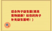 适合狗子益生菌(提高宠物健康？给你的狗子补充益生菌吧！)