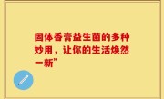 固体香膏益生菌的多种妙用，让你的生活焕然一新”
