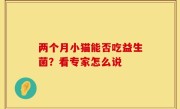 两个月小猫能否吃益生菌？看专家怎么说