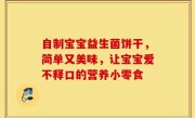 自制宝宝益生菌饼干，简单又美味，让宝宝爱不释口的营养小零食