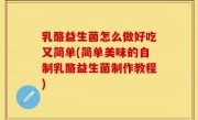 乳酪益生菌怎么做好吃又简单(简单美味的自制乳酪益生菌制作教程)