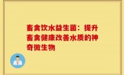 畜禽饮水益生菌：提升畜禽健康改善水质的神奇微生物