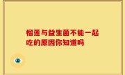 榴莲与益生菌不能一起吃的原因你知道吗
