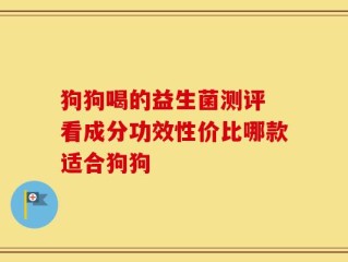 狗狗喝的益生菌测评 看成分功效性价比哪款适合狗狗