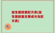 益生菌胶囊配方表(益生菌胶囊主要成分及配方表)