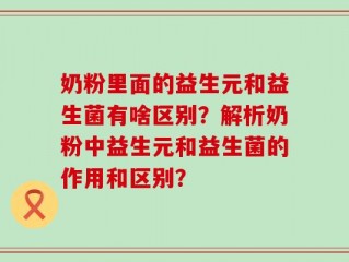 奶粉里面的益生元和益生菌有啥区别？解析奶粉中益生元和益生菌的作用和区别？