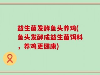 益生菌发酵鱼头养鸡(鱼头发酵成益生菌饵料，养鸡更健康)