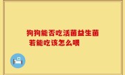 狗狗能否吃活菌益生菌 若能吃该怎么喂