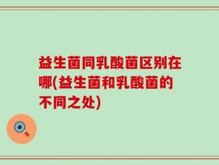 益生菌同乳酸菌区别在哪(益生菌和乳酸菌的不同之处)