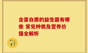 含蛋白质的益生菌有哪些 常见种类及营养价值全解析