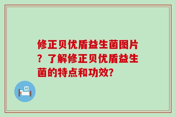 修正贝优盾益生菌图片？了解修正贝优盾益生菌的特点和功效？