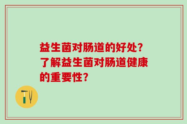益生菌对肠道的好处？了解益生菌对肠道健康的重要性？