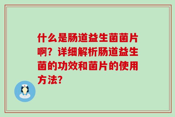 什么是肠道益生菌菌片啊？详细解析肠道益生菌的功效和菌片的使用方法？