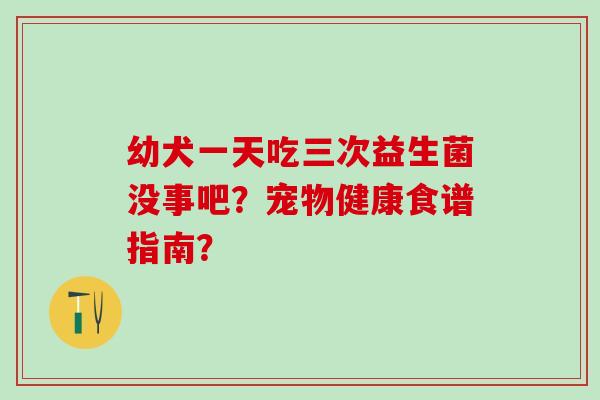 幼犬一天吃三次益生菌没事吧？宠物健康食谱指南？