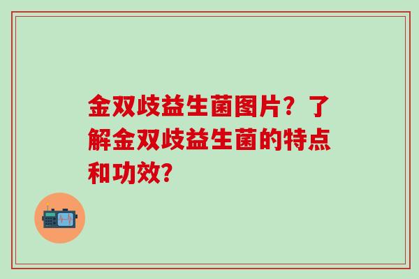 金双歧益生菌图片？了解金双歧益生菌的特点和功效？