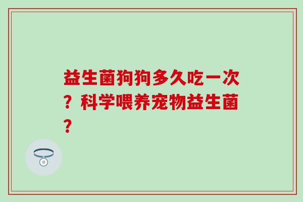 益生菌狗狗多久吃一次？科学喂养宠物益生菌？