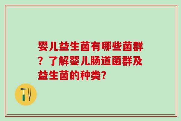 婴儿益生菌有哪些菌群？了解婴儿肠道菌群及益生菌的种类？