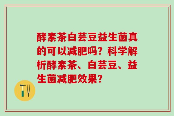 酵素茶白芸豆益生菌真的可以吗？科学解析酵素茶、白芸豆、益生菌效果？