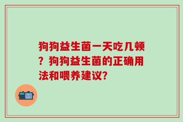 狗狗益生菌一天吃几顿？狗狗益生菌的正确用法和喂养建议？