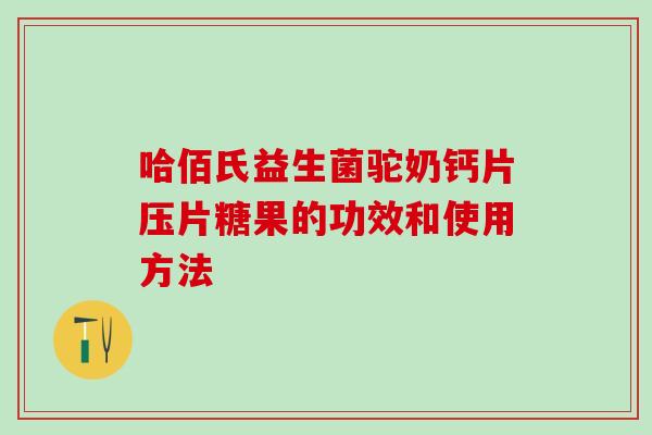 哈佰氏益生菌驼奶钙片压片糖果的功效和使用方法