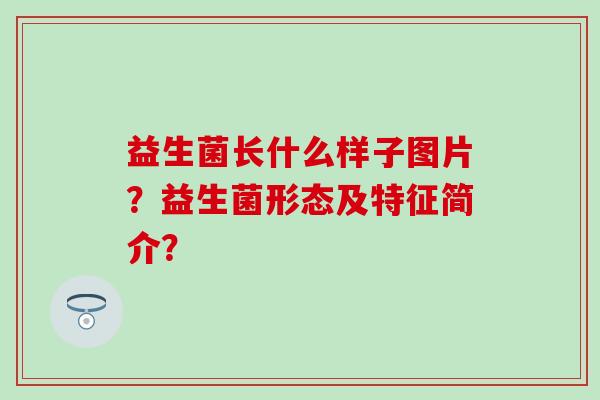 益生菌长什么样子图片？益生菌形态及特征简介？