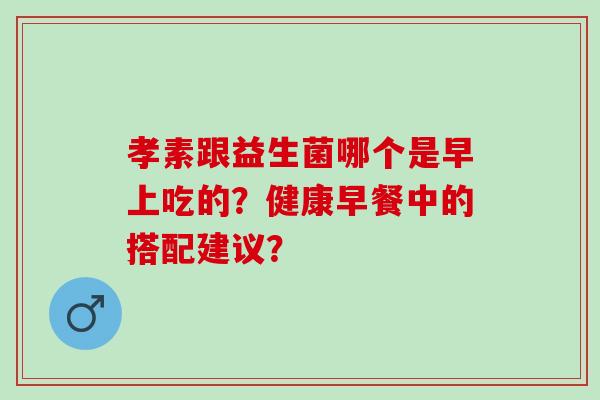 孝素跟益生菌哪个是早上吃的？健康早餐中的搭配建议？