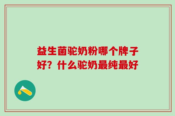 益生菌驼奶粉哪个牌子好？什么驼奶纯好