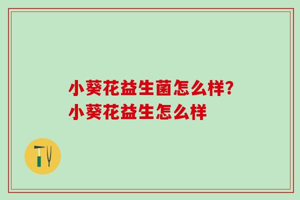 小葵花益生菌怎么样？小葵花益生怎么样