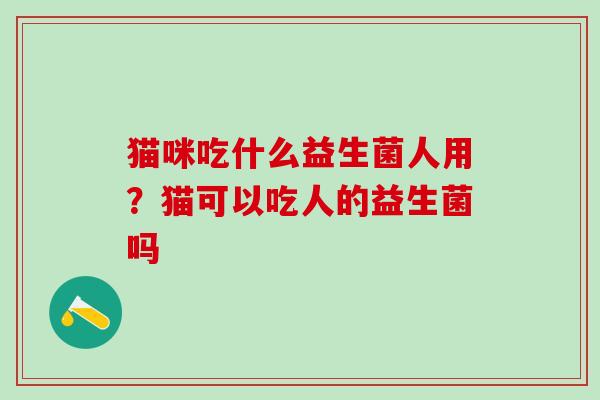 猫咪吃什么益生菌人用？猫可以吃人的益生菌吗