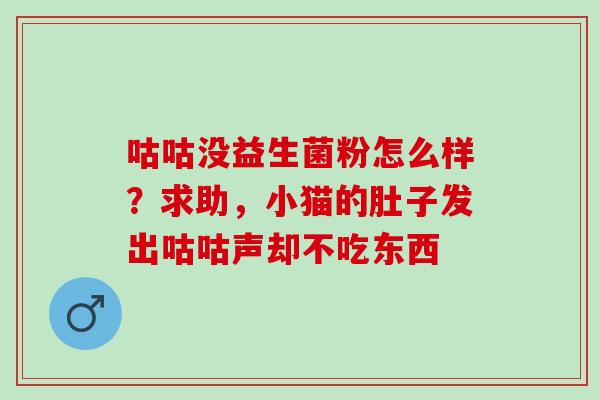 咕咕没益生菌粉怎么样?求助,小猫的肚子发出咕咕声却不吃东西 咕咕没益生菌粉怎么样?求助,小猫的肚子发出咕咕声却不吃东西
