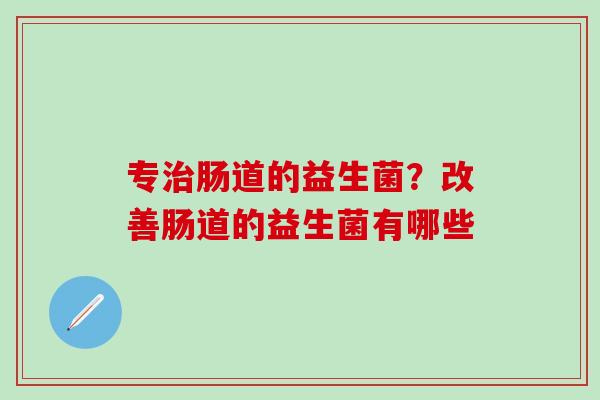 专肠道的益生菌？改善肠道的益生菌有哪些