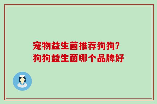 宠物益生菌推荐狗狗？狗狗益生菌哪个品牌好