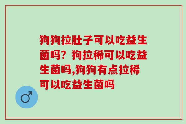 狗狗拉肚子可以吃益生菌吗？狗拉稀可以吃益生菌吗,狗狗有点拉稀可以吃益生菌吗