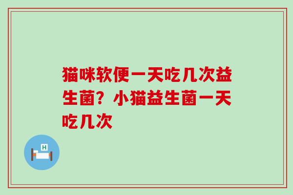 猫咪软便一天吃几次益生菌？小猫益生菌一天吃几次