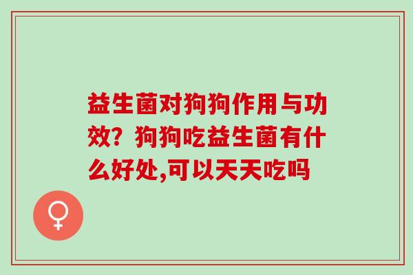 益生菌对狗狗作用与功效？狗狗吃益生菌有什么好处,可以天天吃吗