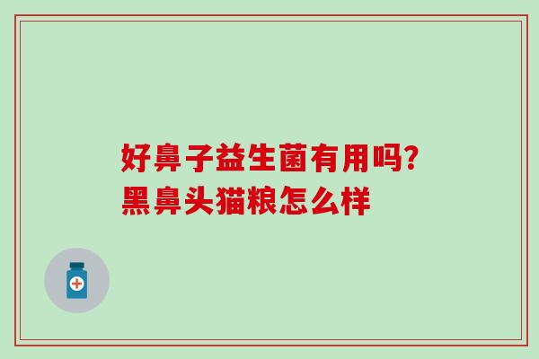 好鼻子益生菌有用吗？黑鼻头猫粮怎么样