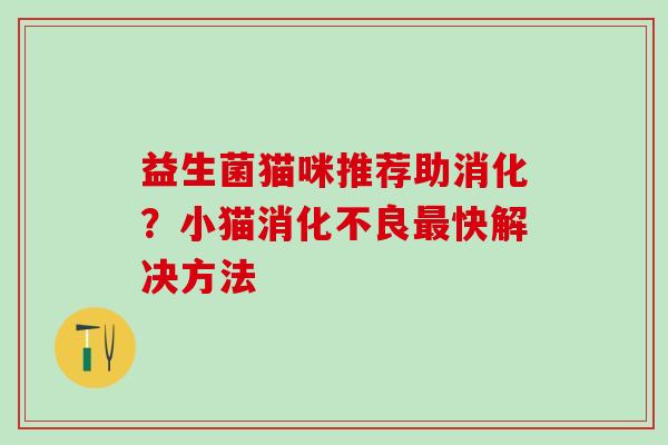益生菌猫咪推荐助消化？小猫快解决方法