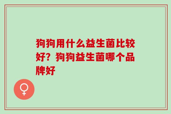 狗狗用什么益生菌比较好？狗狗益生菌哪个品牌好