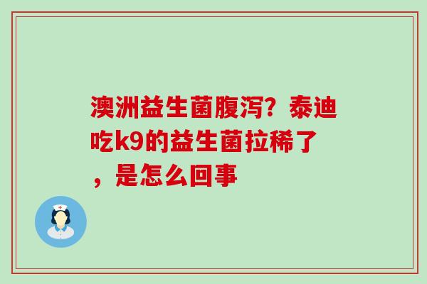 澳洲益生菌？泰迪吃k9的益生菌拉稀了，是怎么回事