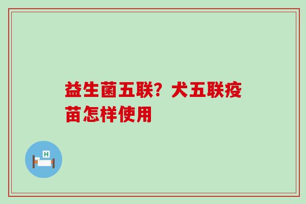 益生菌五联？犬五联疫苗怎样使用