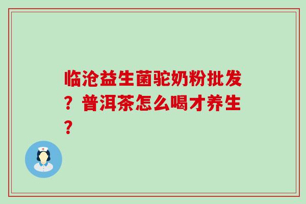 临沧益生菌驼奶粉批发？普洱茶怎么喝才养生？