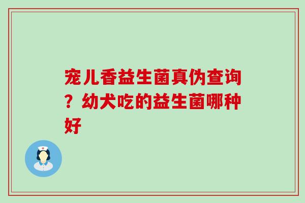 宠儿香益生菌真伪查询？幼犬吃的益生菌哪种好