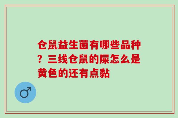 仓鼠益生菌有哪些品种？三线仓鼠的屎怎么是黄色的还有点黏