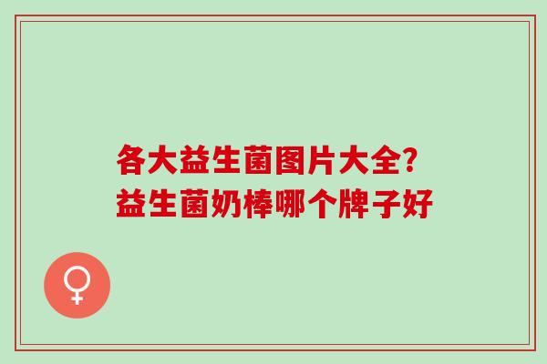 各大益生菌图片大全？益生菌奶棒哪个牌子好