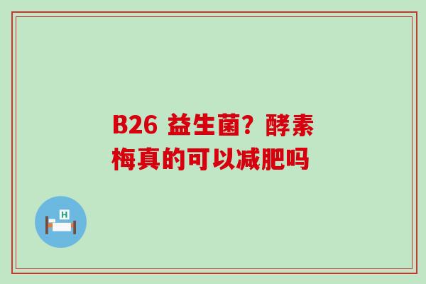 B26 益生菌？酵素梅真的可以吗