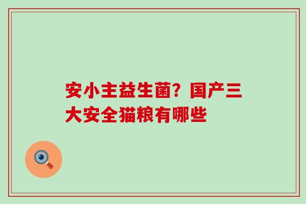 安小主益生菌？国产三大安全猫粮有哪些