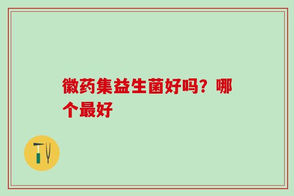 徽药集益生菌好吗？哪个好