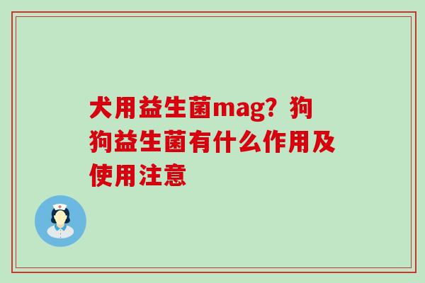 犬用益生菌mag？狗狗益生菌有什么作用及使用注意