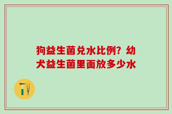 狗益生菌兑水比例？幼犬益生菌里面放多少水