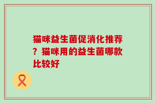 猫咪益生菌促消化推荐？猫咪用的益生菌哪款比较好